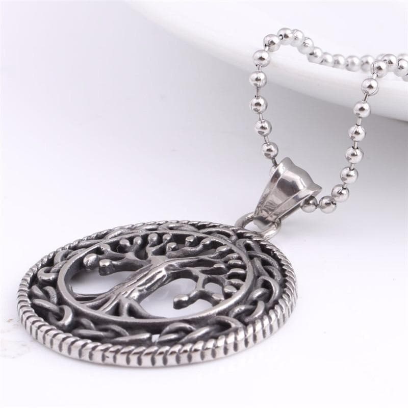 Viking Tree of Yggdrasil Stainless Steel Necklace