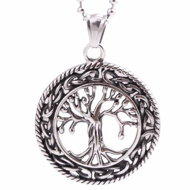 Viking Tree of Yggdrasil Stainless Steel Necklace