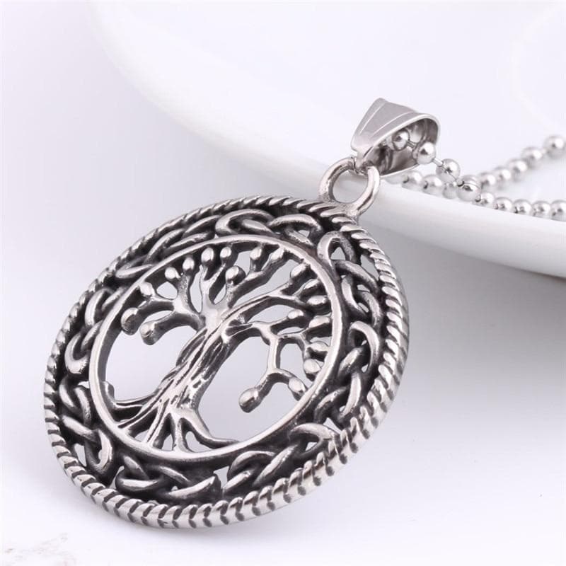 Viking Tree of Yggdrasil Stainless Steel Necklace