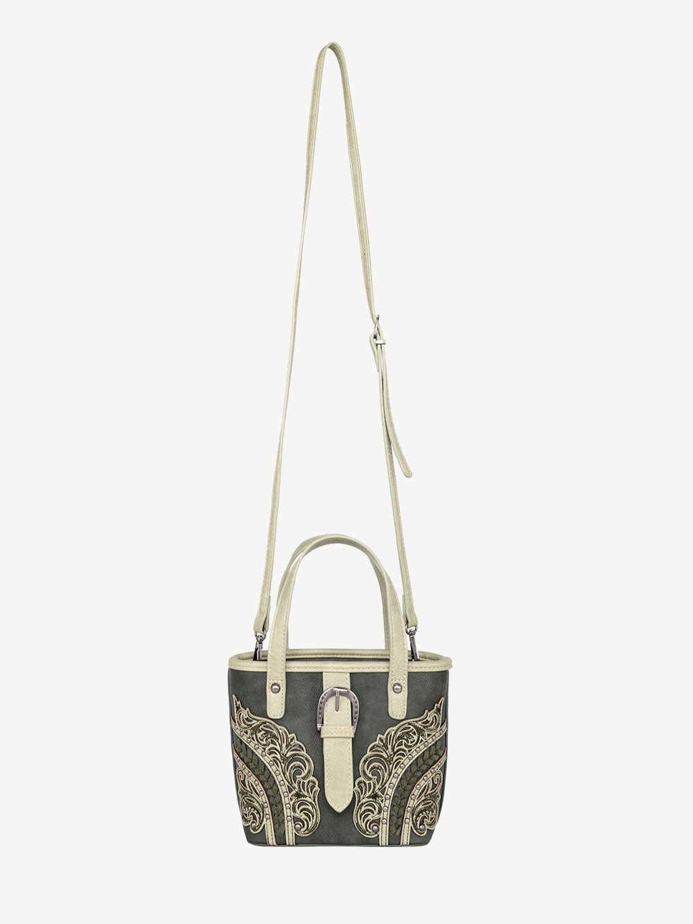 Montana West Cut-Out Floral Buckle Crossbody Mini Tote