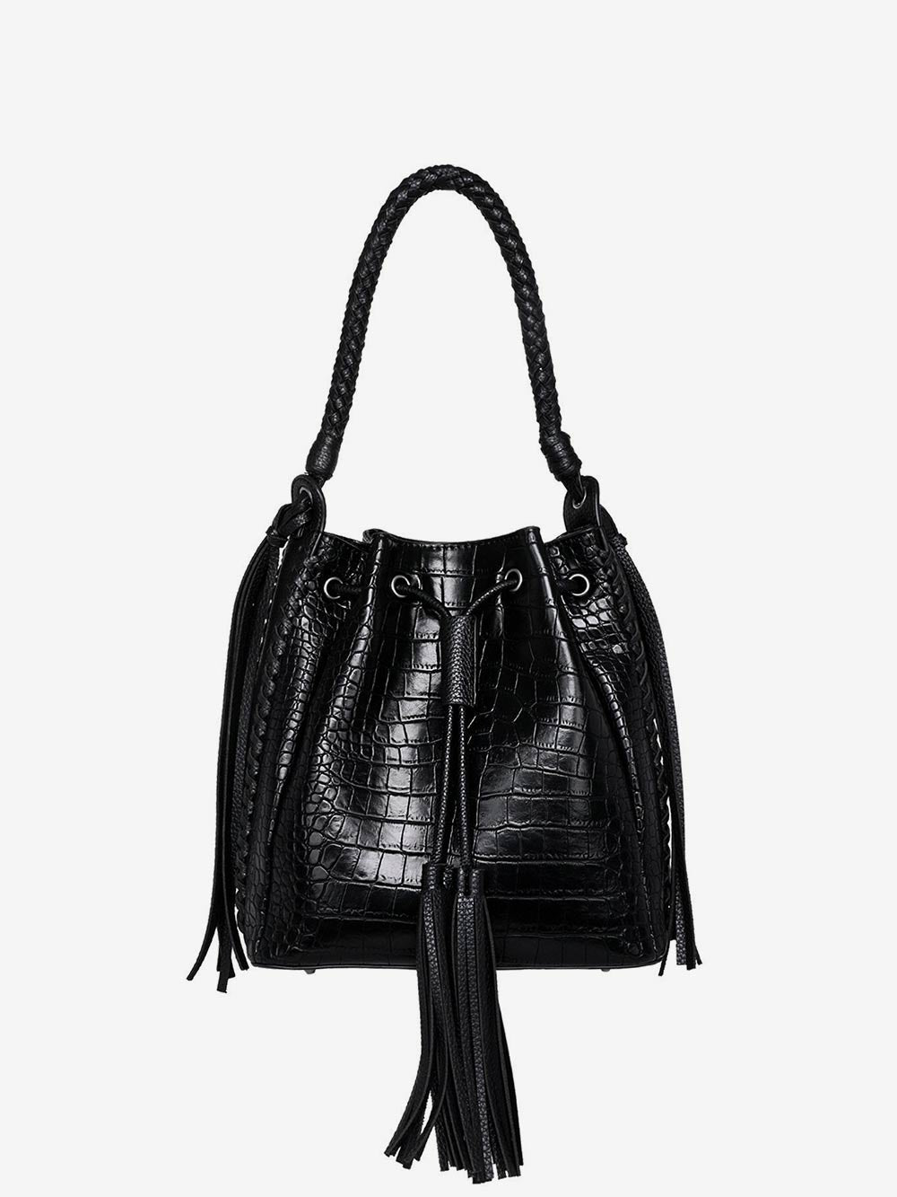 Wrangler Croc Embossed Drawstring Bucket Hobo Bag