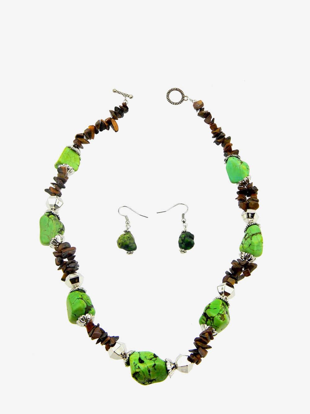 Montana West Green Beads Short Necklace Set