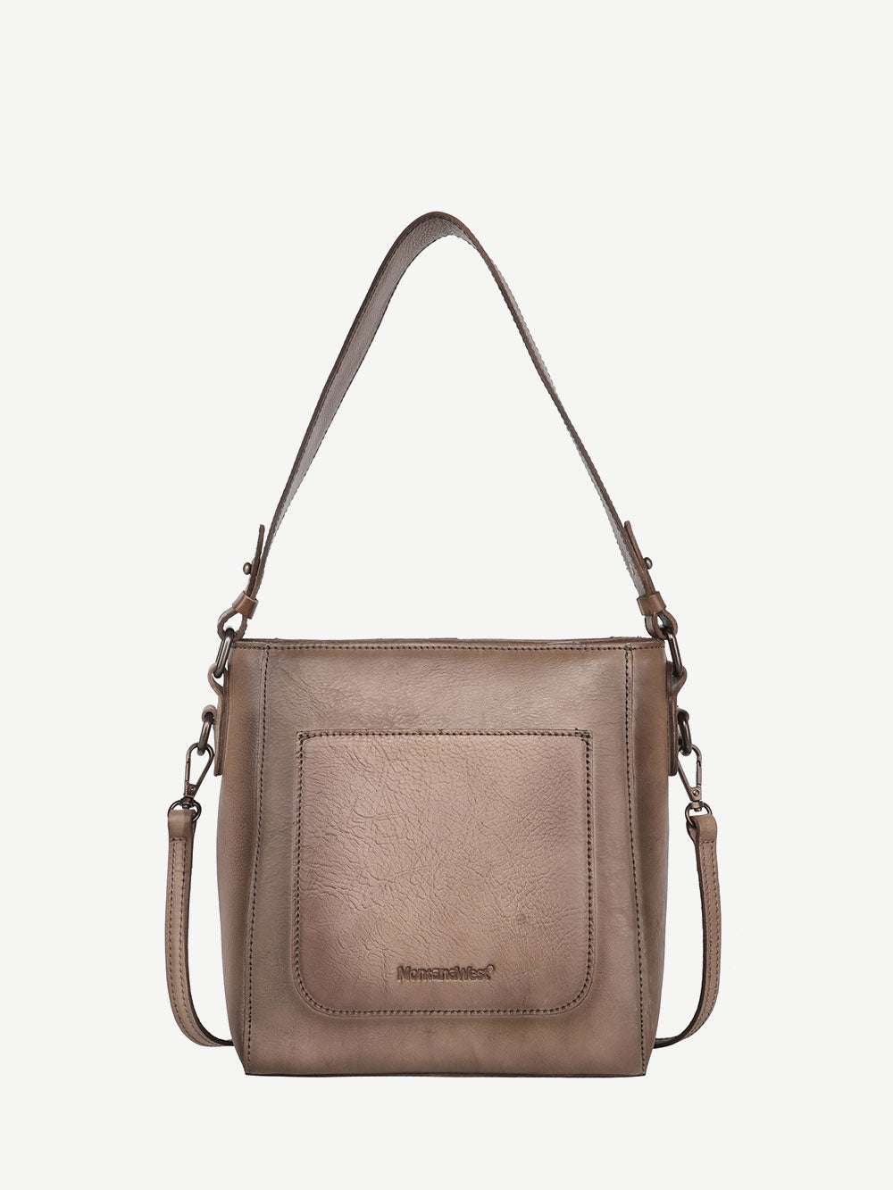 Montana West Genuine Leather Laser Cut-out Crossbody Hobo