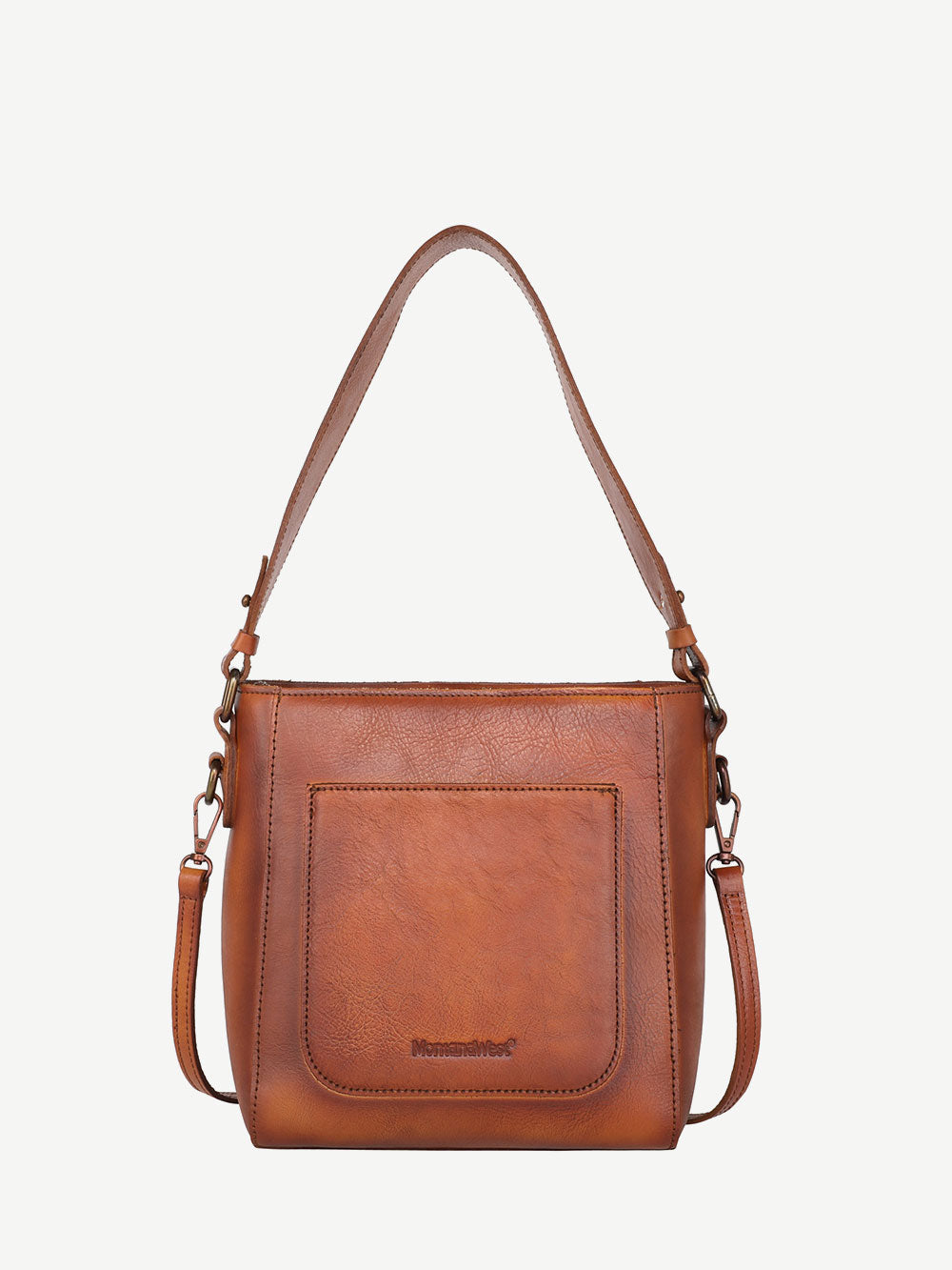 Montana West Genuine Leather Laser Cut-out Crossbody Hobo