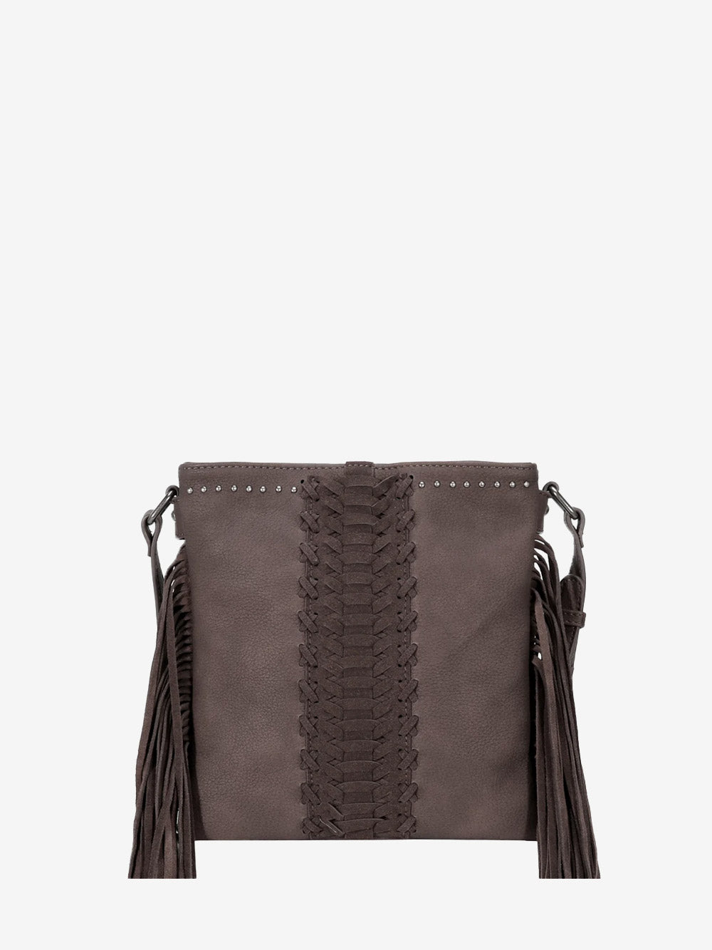 Trinity Ranch Leather Fringe Basketweave Concealed Carry Crossbody