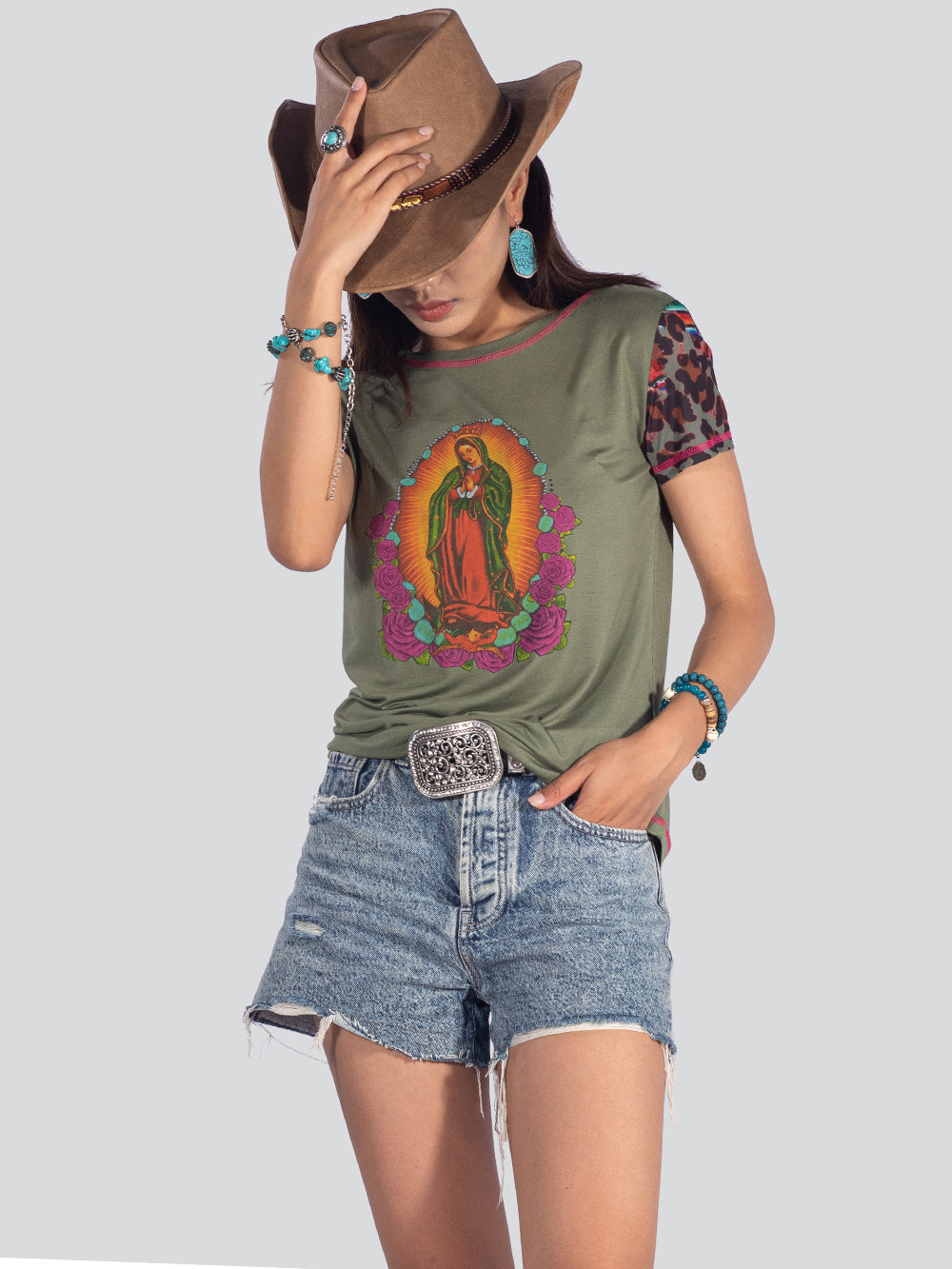 American Bling Our Lady of Guadalupe Women T-Shirt
