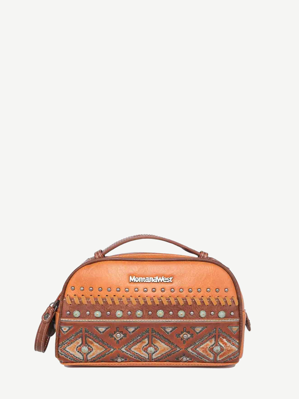 Montana West Aztec Tooled Studs Travel Pouch