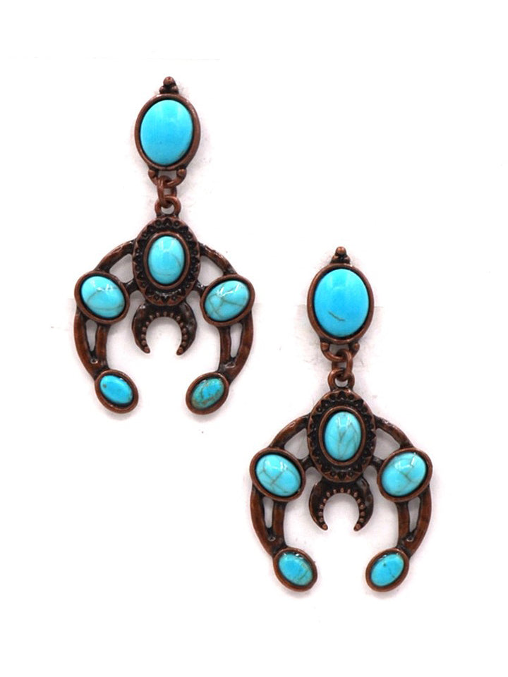 Montana West Turquoise Stone Dangling Earrings