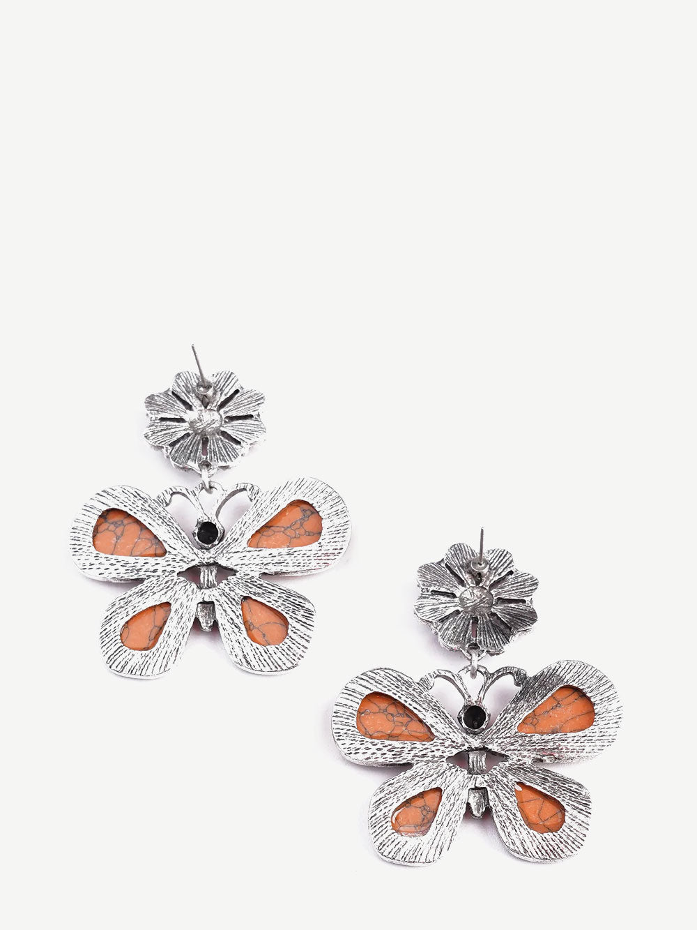 Montana West Turquoise Stone Flower Butterfly Shape Dangling Earrings