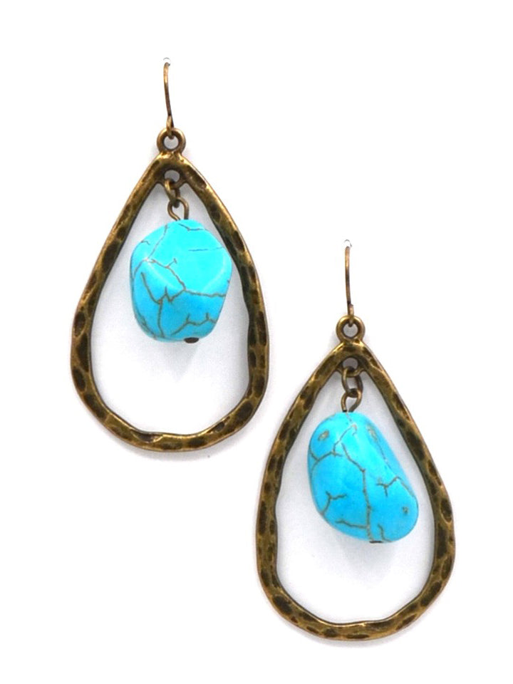 Montana West Teardrop Shape Turquoise Earrings