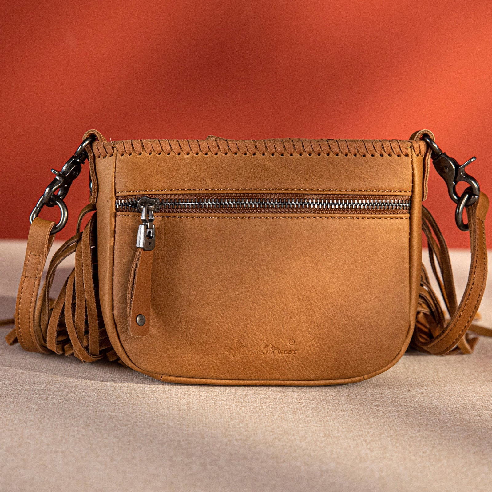 Montana West Genuine Leather Hair-On Fringe Crossbody