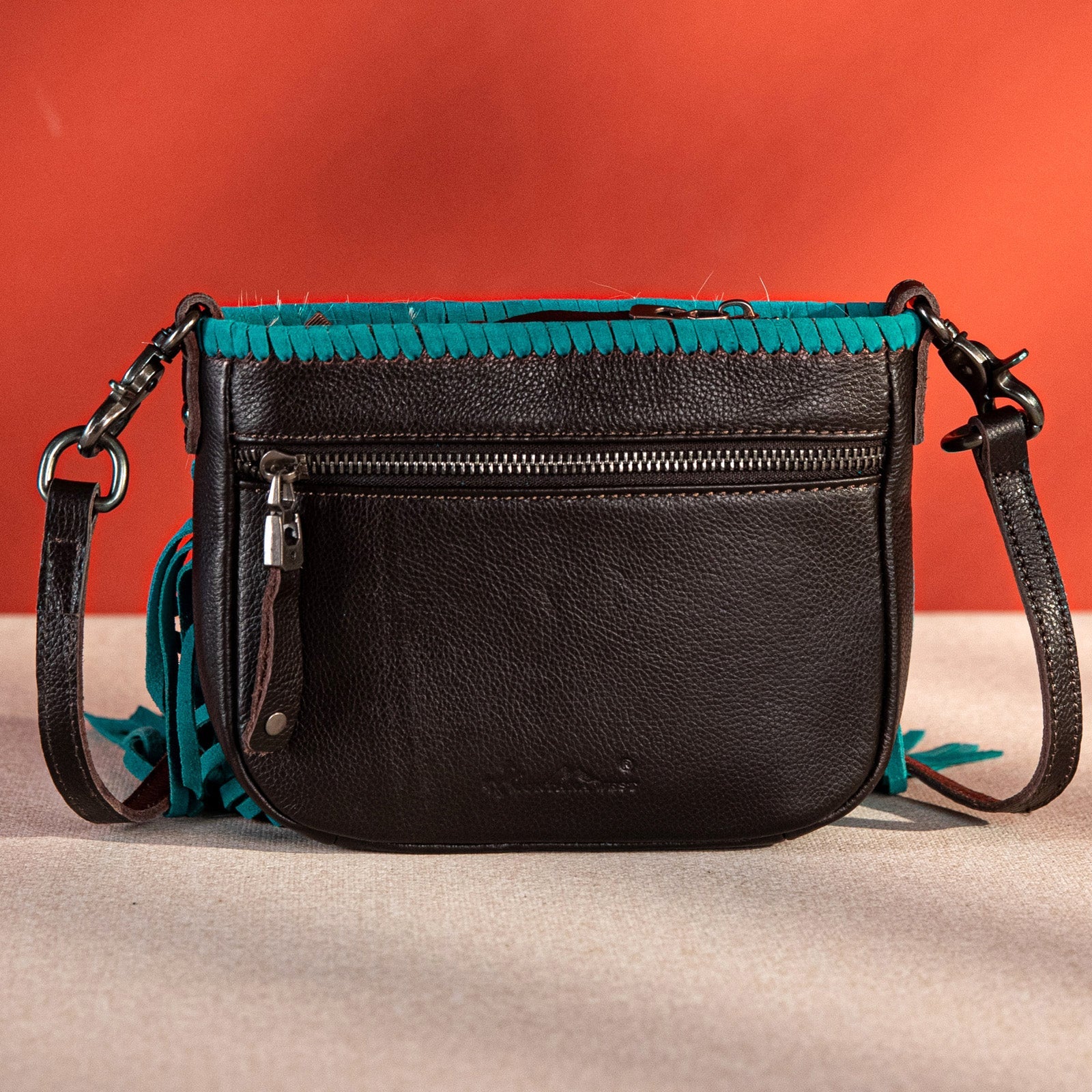 Montana West Genuine Leather Hair-On Fringe Crossbody