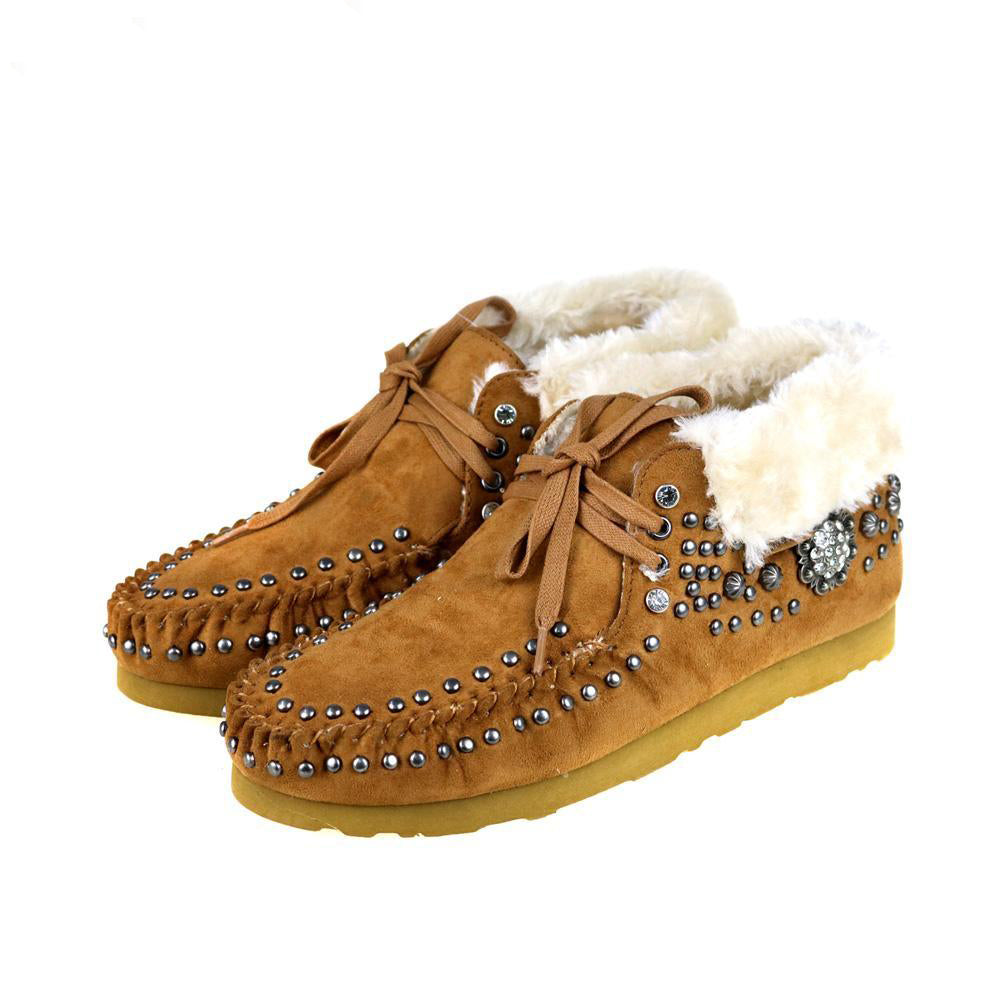 Montana West Western Style Studded Design Moccasins