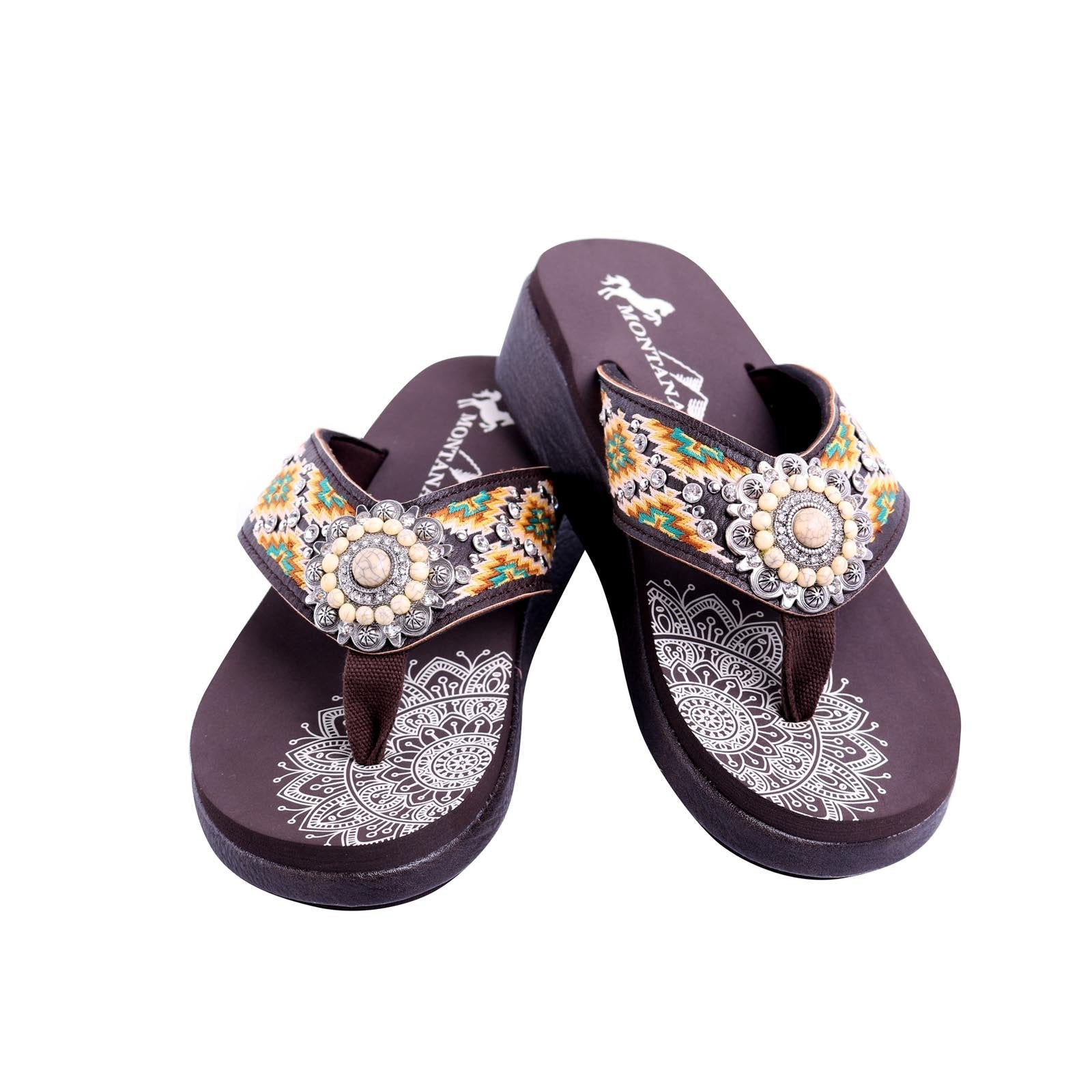 Montana West Embroidered Collection Flip Flops