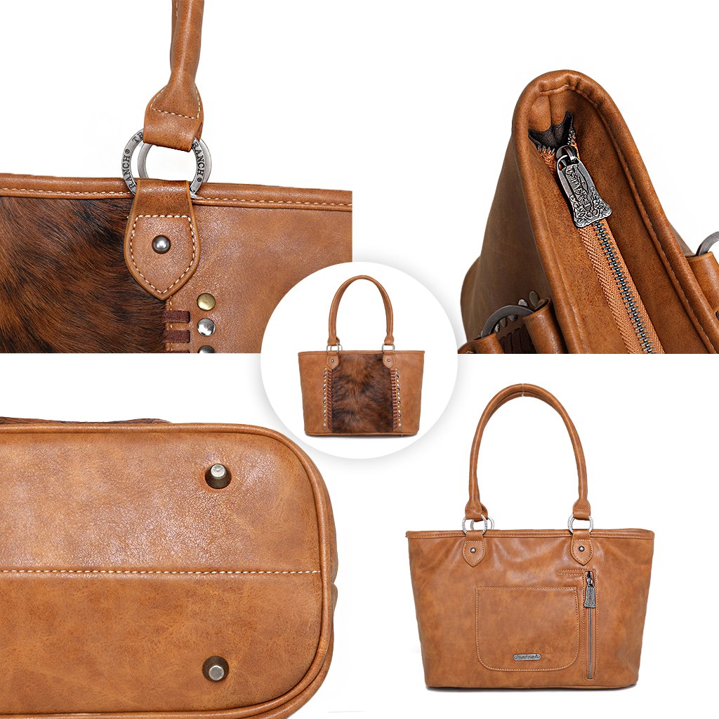 Trinity Ranch Hair-On Leather Collection Concealed Carry Wide Tote