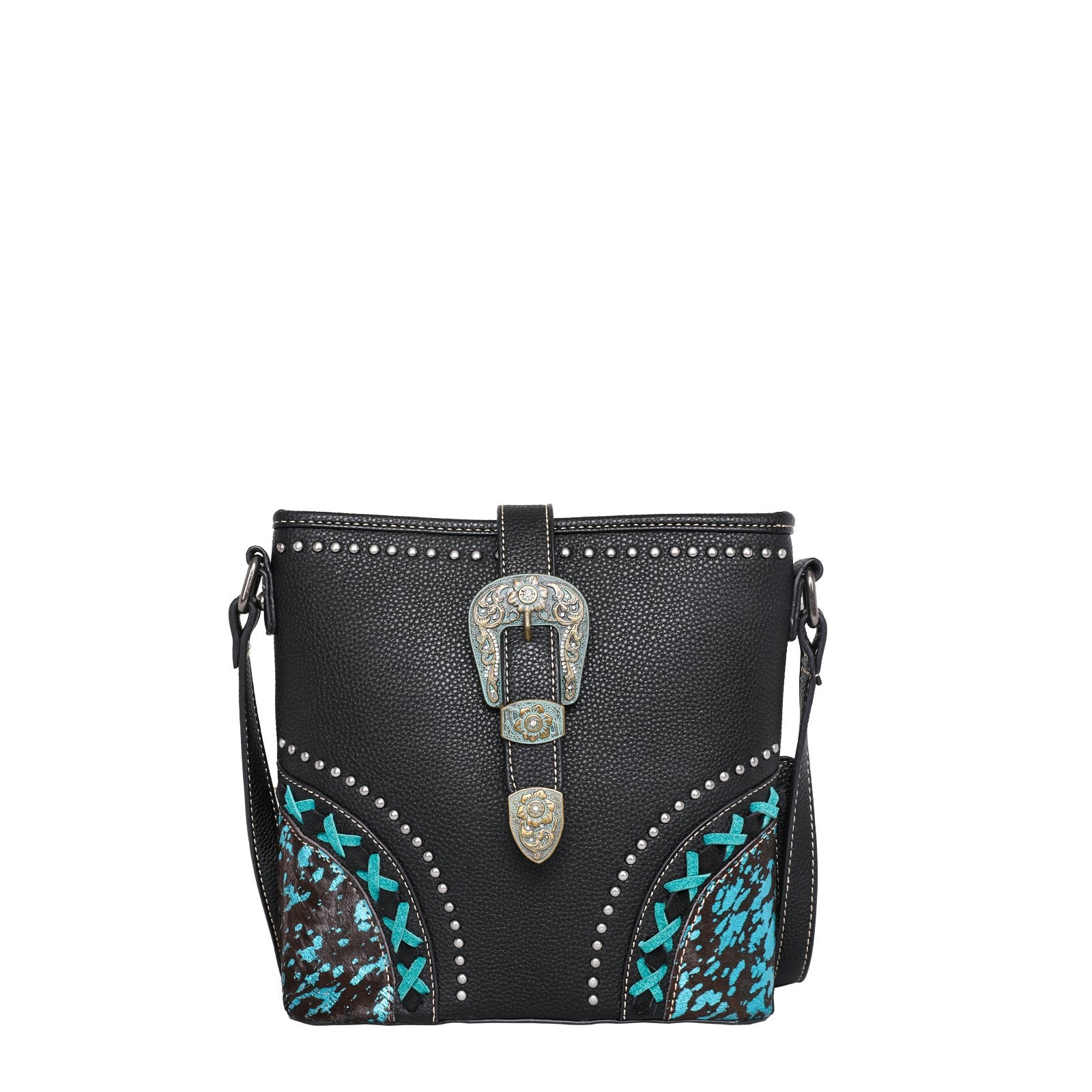 Trinity Ranch Hair On Cowhide Buckle Carry Crossbody