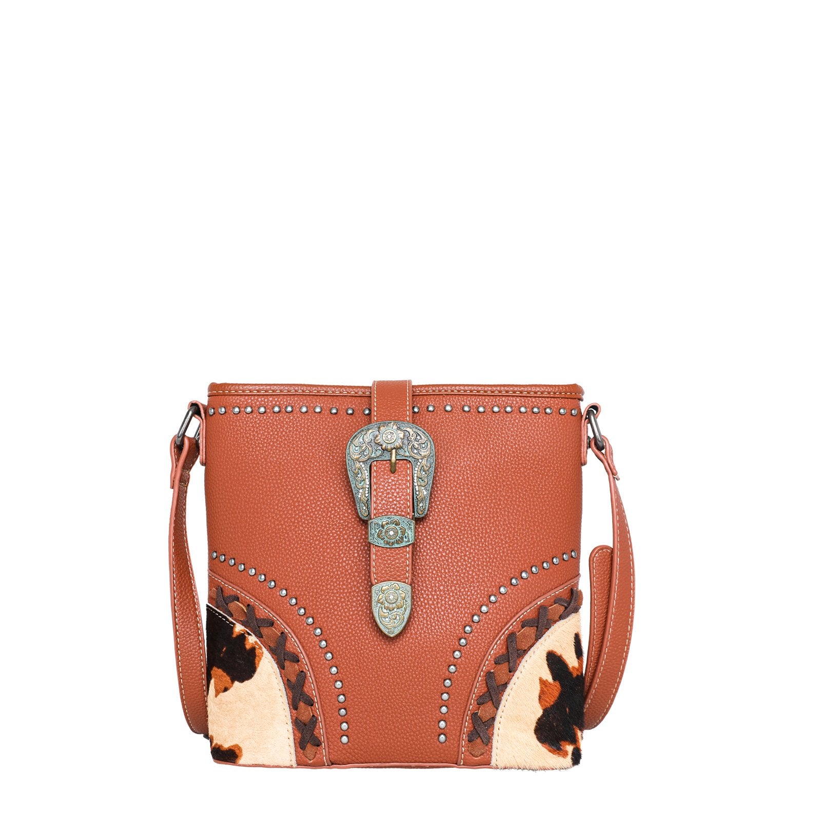 Trinity Ranch Hair On Cowhide Buckle Carry Crossbody