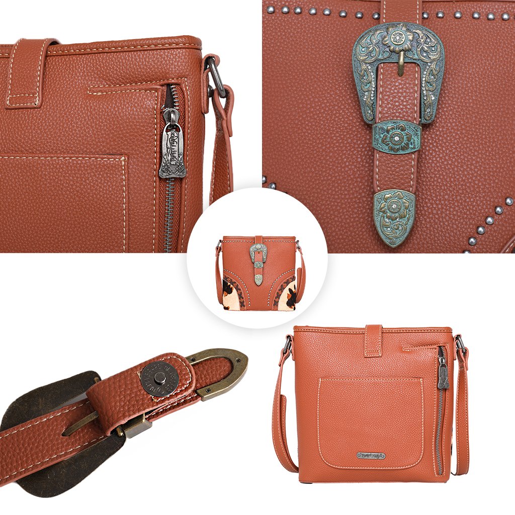 Trinity Ranch Hair On Cowhide Buckle Carry Crossbody