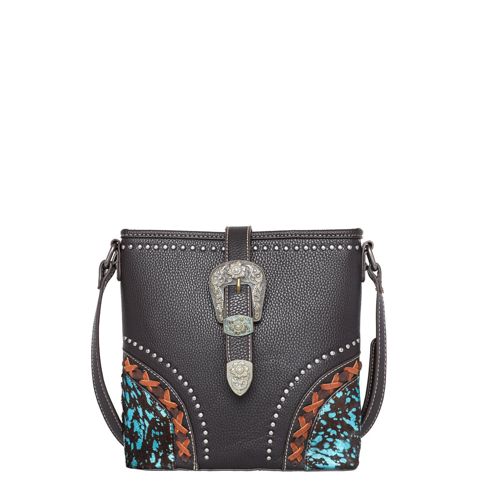 Trinity Ranch Hair On Cowhide Buckle Carry Crossbody