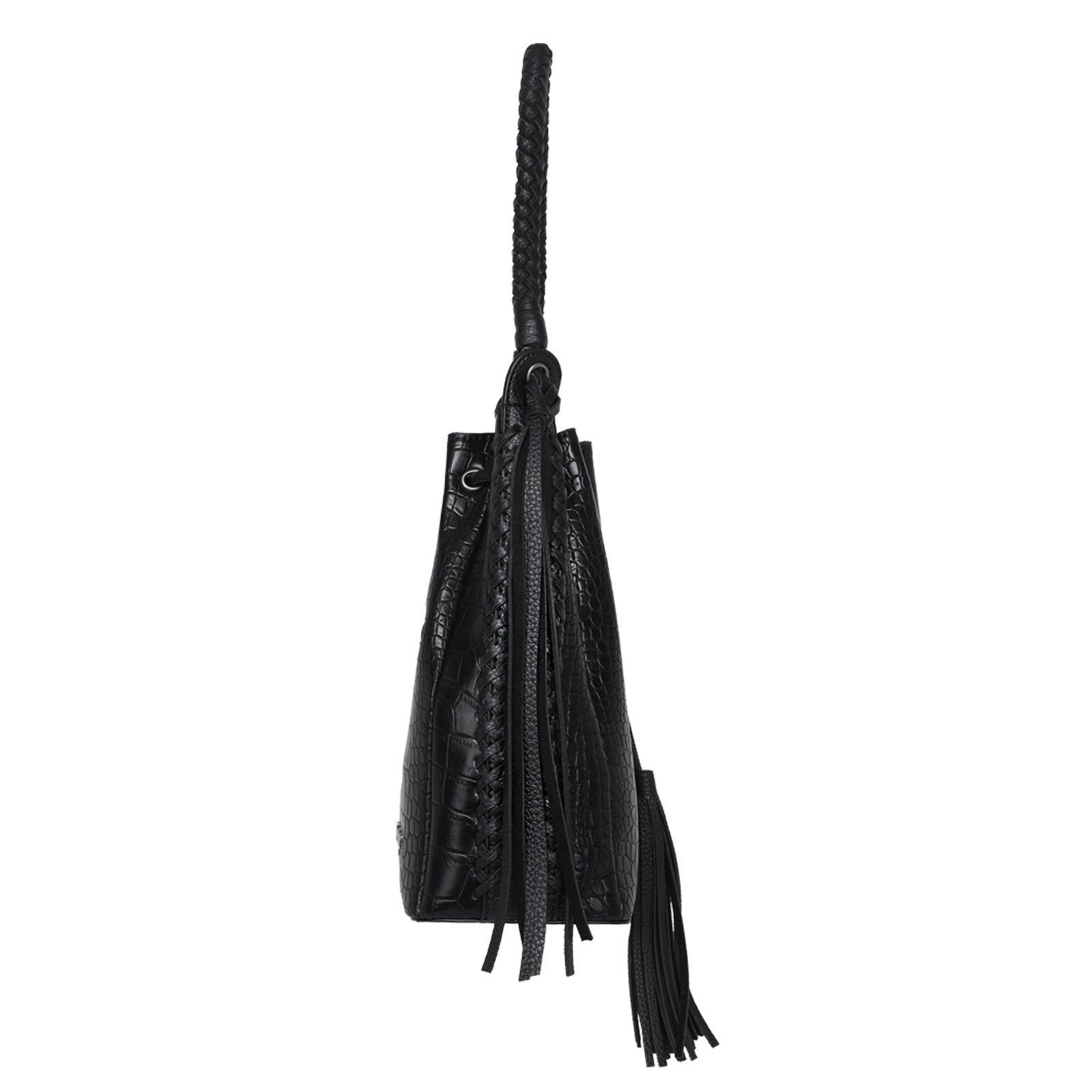 Wrangler Croc Embossed Drawstring Bucket Hobo Bag