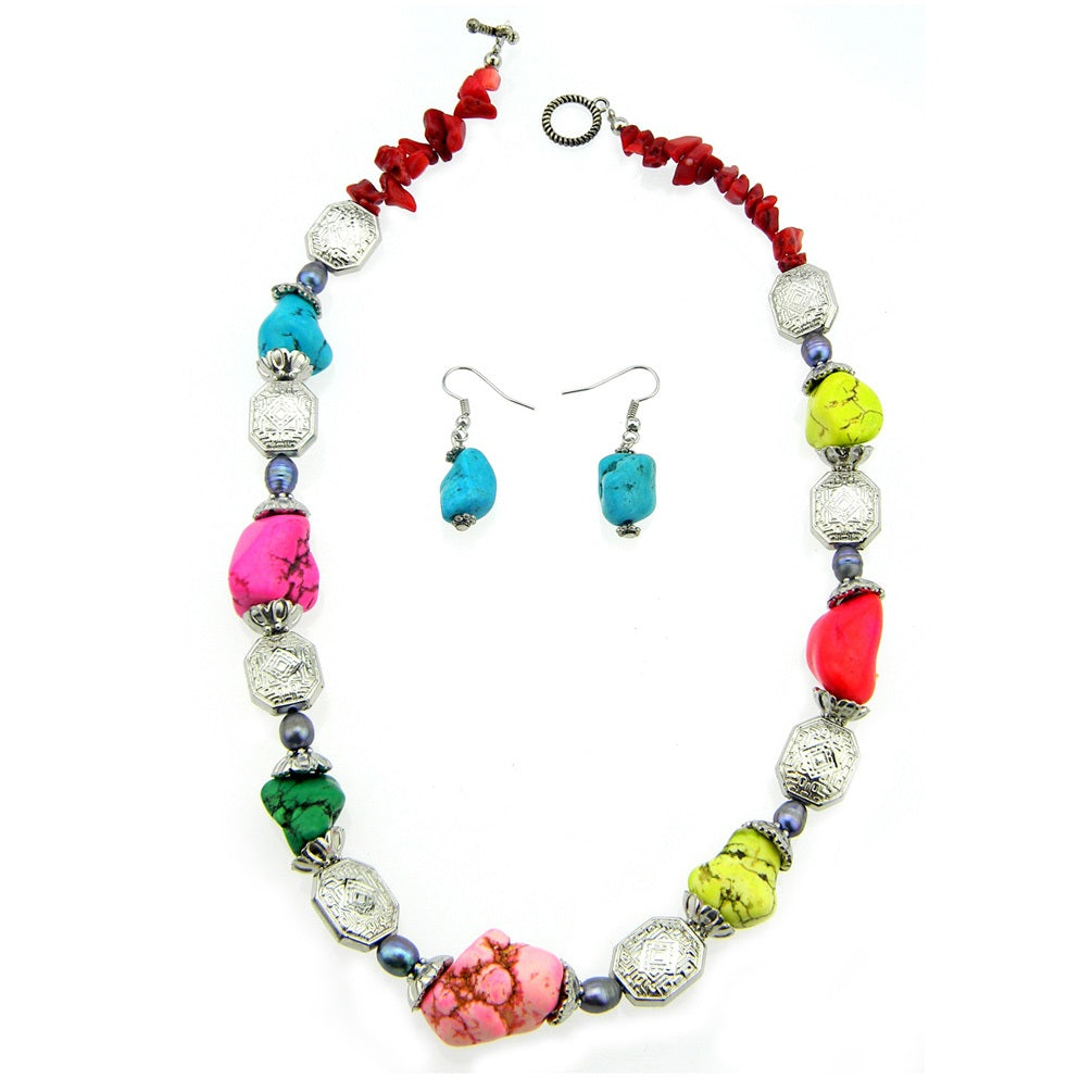 Montana West Multi-color Beads Short Necklace Set