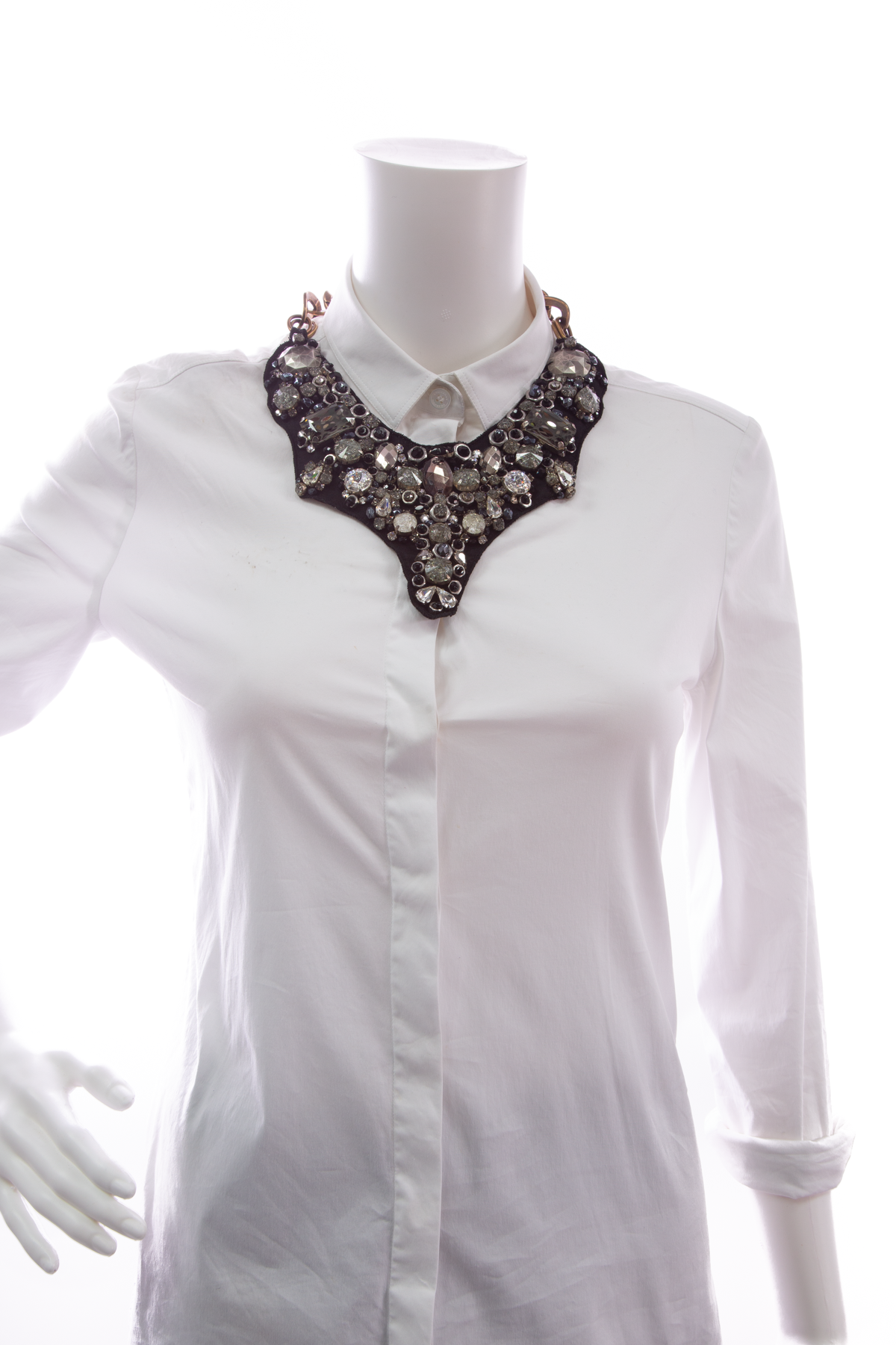 Crystal & Chain Bib Necklace