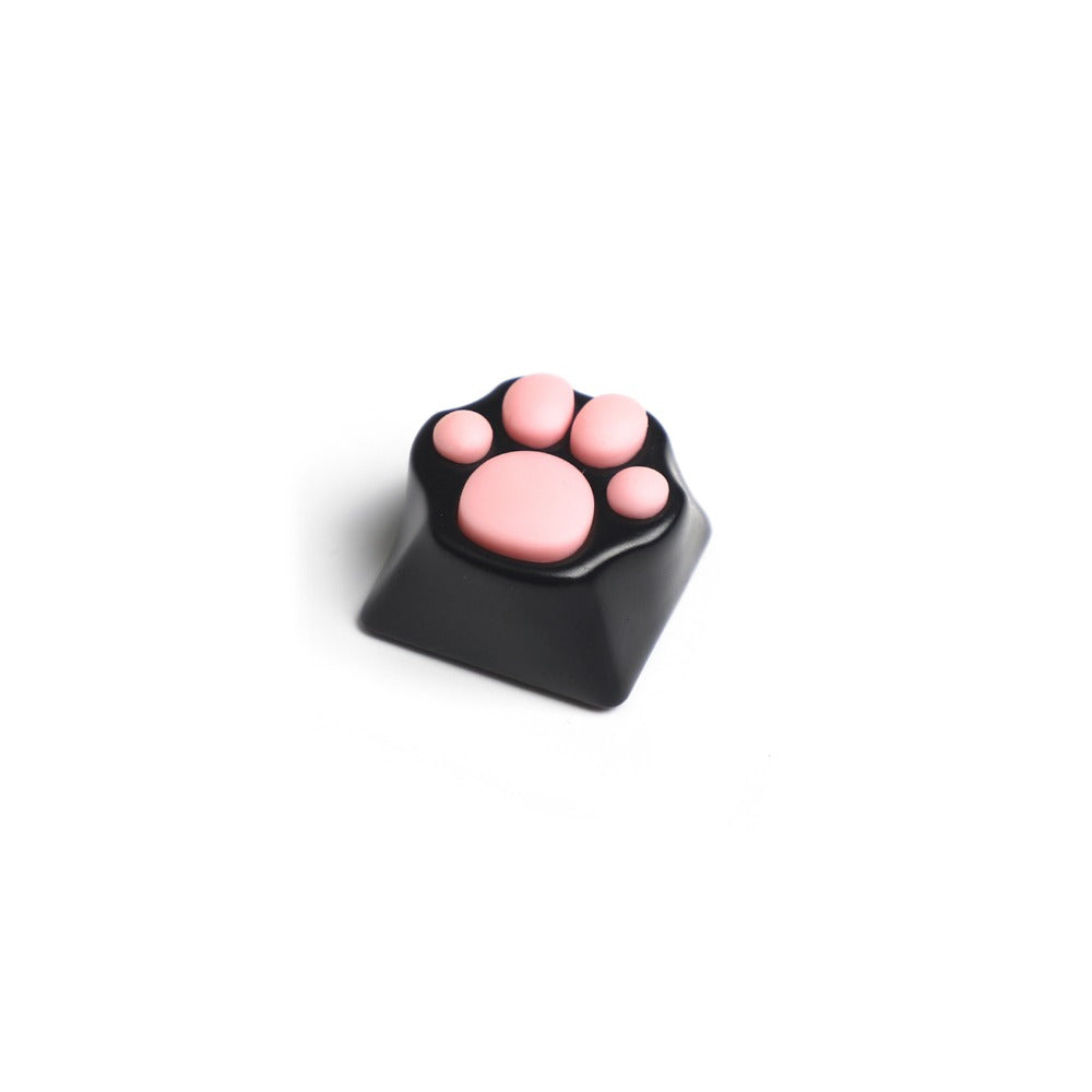 Metal Keycap Cat Claw Cat Palm Novelty Keycaps for Cherry MX Mechanical Keyboard White Base Pink Claw 
