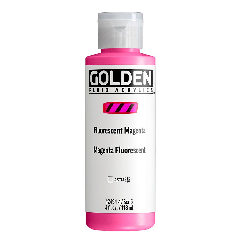 Golden Fluid Acrylic Fluorescent Magenta 4 oz