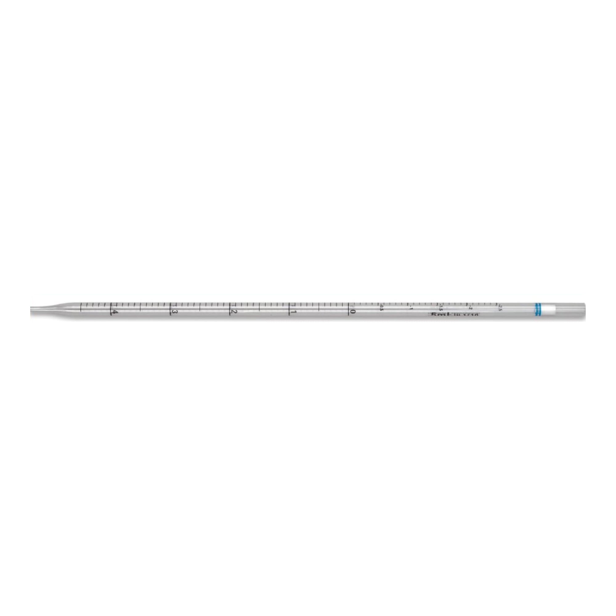 McKesson Serological Pipette 5 mL 0.1 mL Graduation Increments / 2.5 mL Negative Graduations Sterile -177-1741