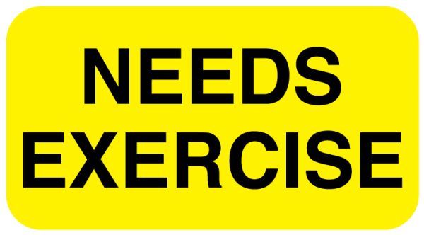 Medical Use Labels - NEEDS EXERCISE, 1-5/8