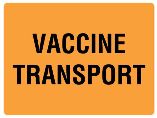 Medical Use Labels - VACCINE TRANSPORT Shipping Label, 4