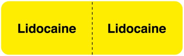 Medical Use Labels - LIDOCAINE, I.V. Line Identification Label, 3