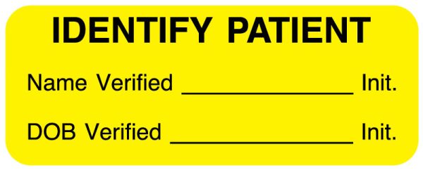 Medical Use Labels - Identify Patient Label, 2-1/4