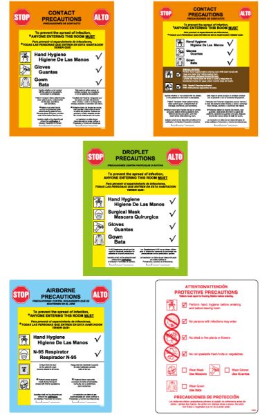 Medical Use Labels - Precautions Signs Kit, 8-3/4