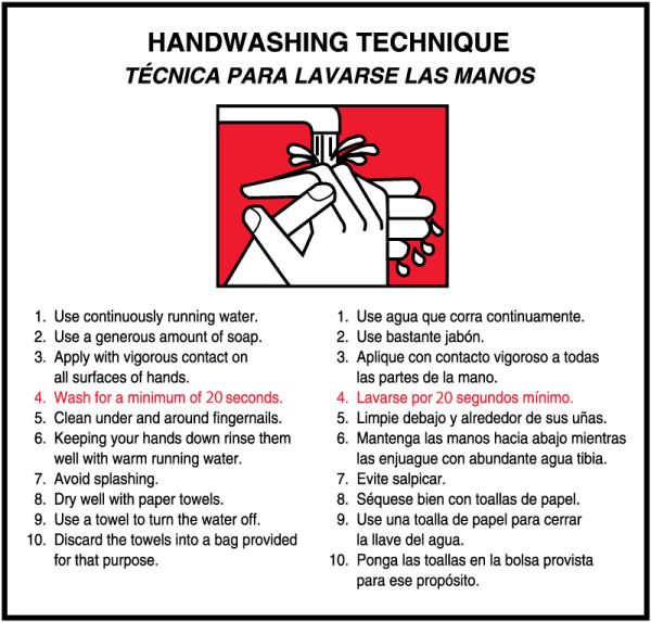 Medical Use Labels - Hand Washing Technique Labels, 6