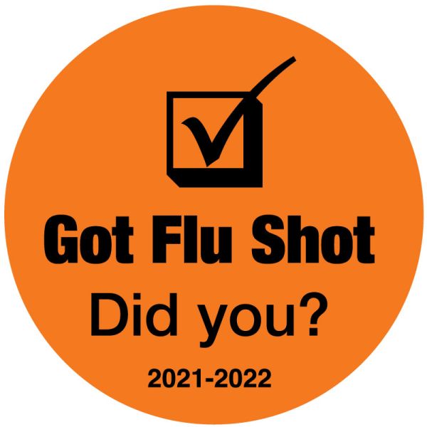 Medical Use Labels - Got Flu Shot Did you?, Orange, 3/4
