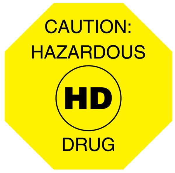 Medical Use Labels - HD HAZARDOUS DRUG CAUTION, 1-1/2