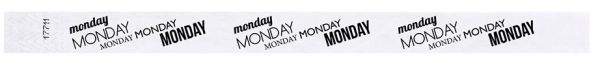 Medical Use Labels - MONDAY Adult Tyvek Weekday Wristband, 10