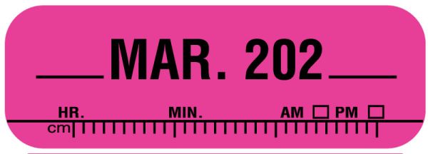 Medical Use Labels - X-Ray Date Label Mar 202__, 1-1/2