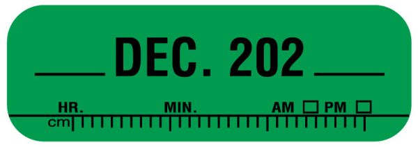 Medical Use Labels - X-Ray Date Label Dec 202__, 1-1/2