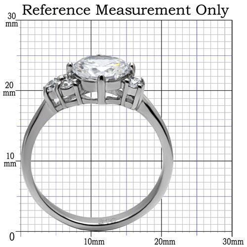 TK062 - Stainless Steel Ring High polished (no plating) Women AAA Grade CZ Clear