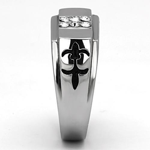 TK1071 - Stainless Steel Ring High polished (no plating) Men Top Grade Crystal Clear