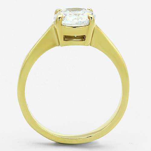 TK1405 - Stainless Steel Ring IP Gold(Ion Plating) Women AAA Grade CZ Clear