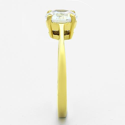 TK1405 - Stainless Steel Ring IP Gold(Ion Plating) Women AAA Grade CZ Clear