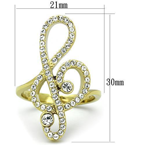 TK1714 - Stainless Steel Ring IP Gold(Ion Plating) Women Top Grade Crystal Clear