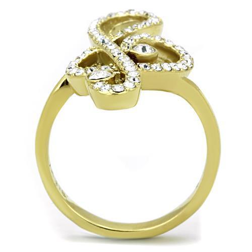 TK1714 - Stainless Steel Ring IP Gold(Ion Plating) Women Top Grade Crystal Clear