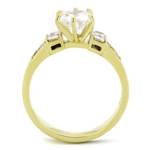 TK1898 - Stainless Steel Ring IP Gold(Ion Plating) Women AAA Grade CZ Clear