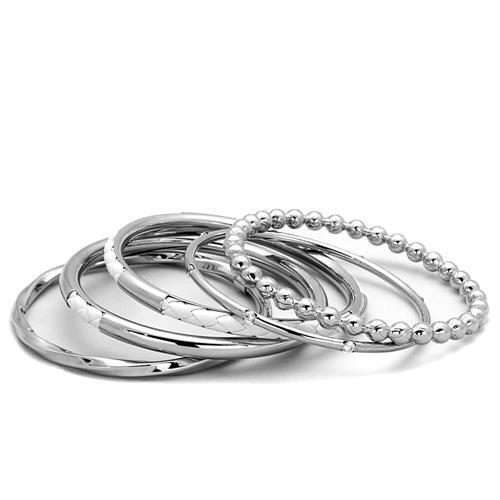 TK1937 - Stainless Steel Bangle High polished (no plating) Women No Stone No Stone