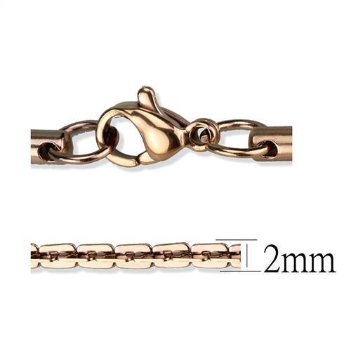 TK2440R - IP Rose Gold(Ion Plating) Stainless Steel Chain with No Stone