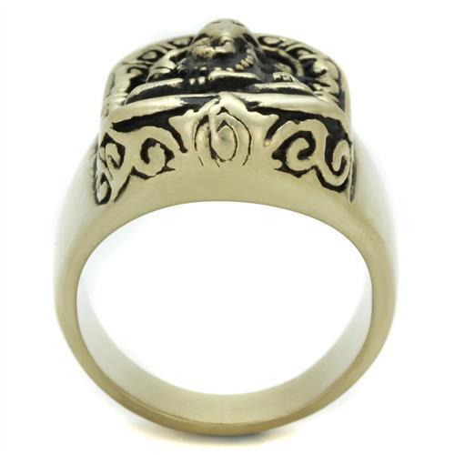 TK2457 - Stainless Steel Ring IP Antique Copper Men Epoxy Jet